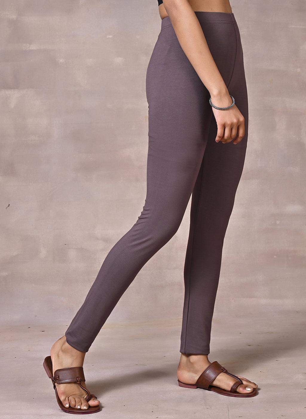 Suede Leggings High Waisted Charcoal Grey –