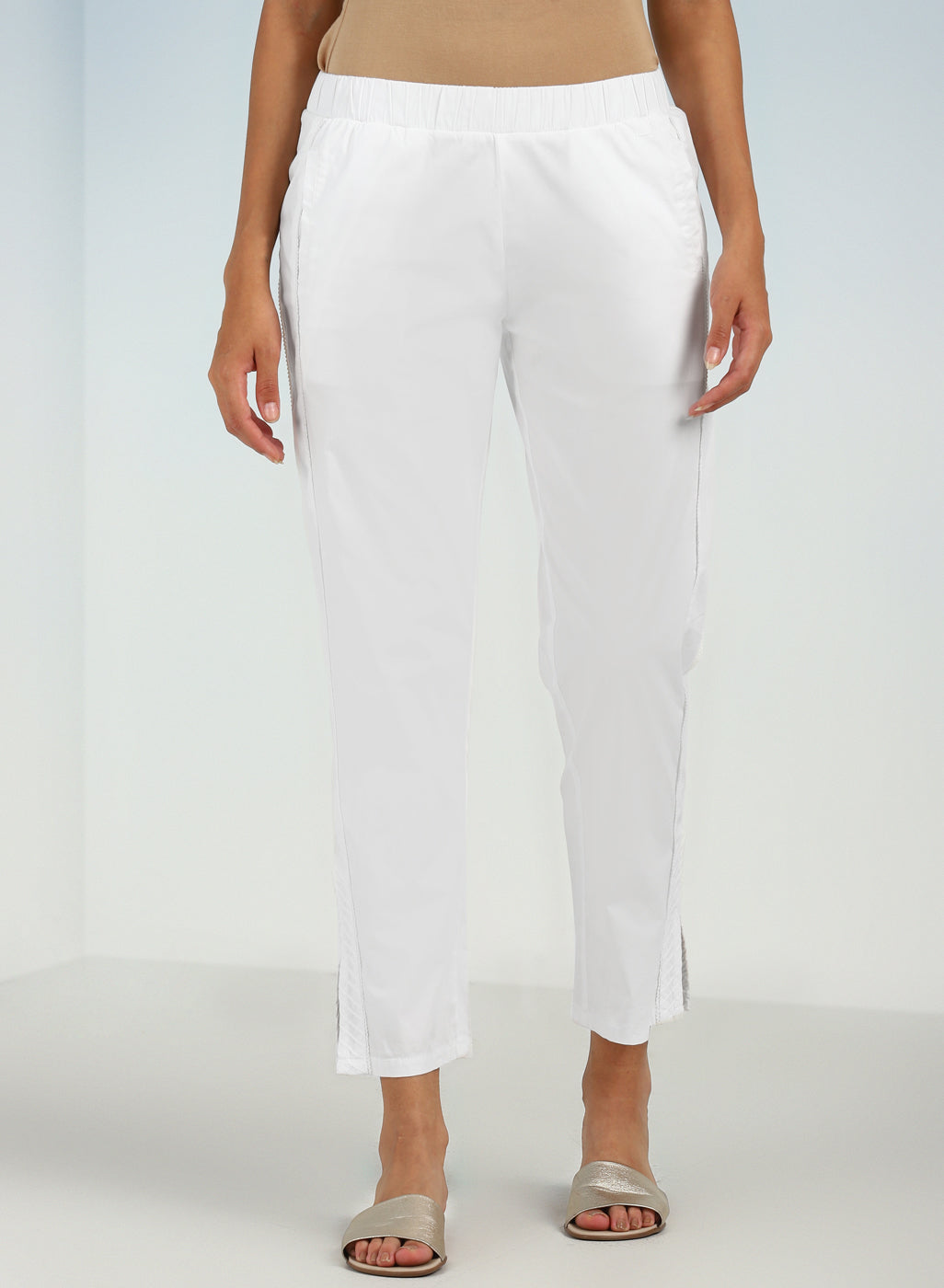 STRAIGHT FIT PANTS - White