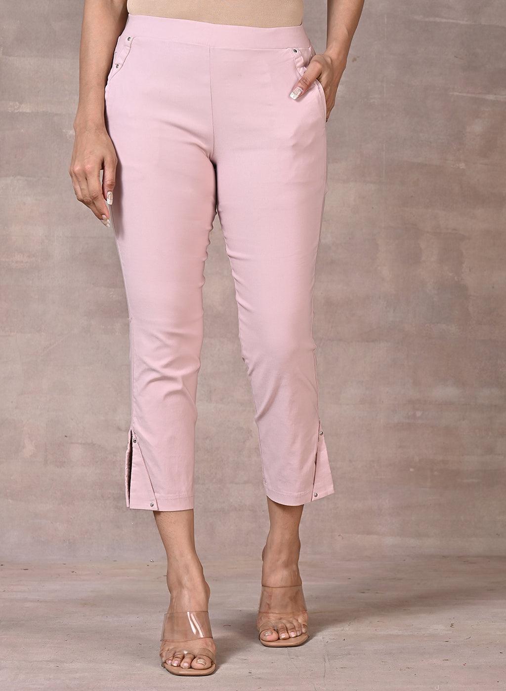 Pink Capri with Elastic Waist Band – Lakshita