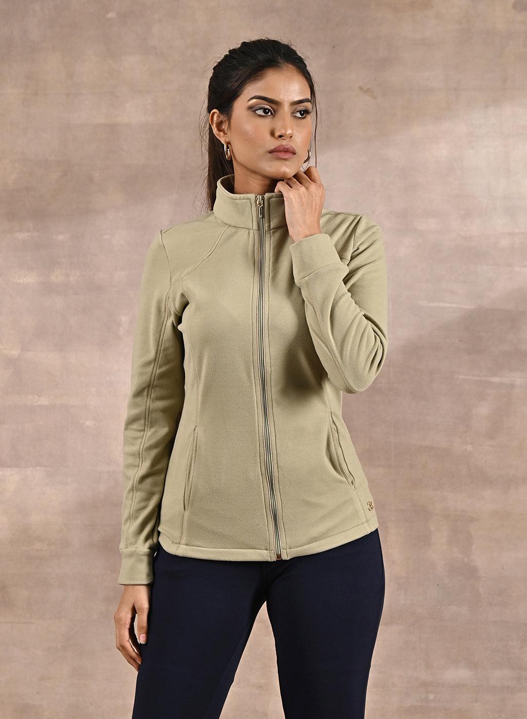 Zip-Front High-Neck Jacket