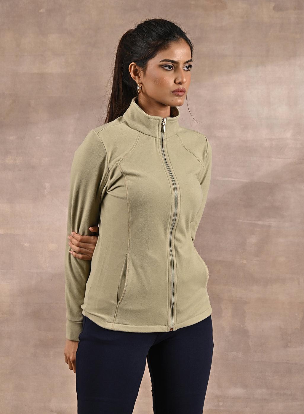 Zip-Front High-Neck Jacket