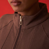 Taupe High-neck Jacket for Women