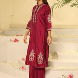 Fuchsia Embroidered Sequins Work Kurta Set