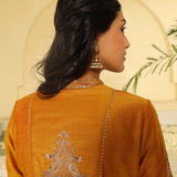 Mustard Embroidered Sequins Work Kurta Set