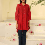 Deep Red Collared Tunic