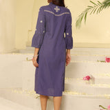 Purple Embroidered Ethnic Dress