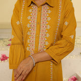 Honey Yellow Embroidered Ethnic Dress