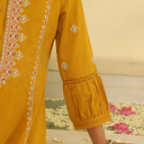 Honey Yellow Embroidered Ethnic Dress