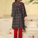 Navy Blue Printed Kurta