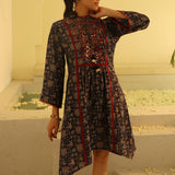 Navy Blue Printed Kurta