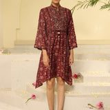 Red Printed Kurta