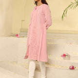 Pink Embroidered A-line Kurta for Women