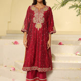 Fuchsia Embroidered Kurta Set