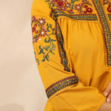 Dark Yellow Embroidered Tunic