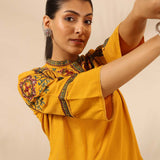 Dark Yellow Embroidered Tunic