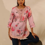 Pink Floral Printed Tunic