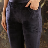 Blue Regular Velvet Jegging