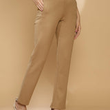 Beige Regular Plain Pants - Lakshita