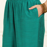 Teal Green Embroidered Chanderi Kurta Set with Gota Lace Detailing