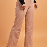 Pink Flared Paneled Pant with Pleated Fabric Embellishment - Lakshita