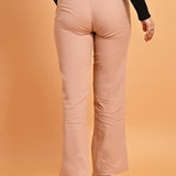 Pink Flared Paneled Pant with Pleated Fabric Embellishment - Lakshita