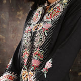 Black Embroidered Kurta Set with Mirror Work