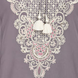 Lavender Tunic with Dori Neck and Round Hem