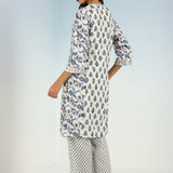 Purple Modal Printed Kurta Set with side Paneled Design