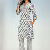 Purple Modal Printed Kurta Set with side Paneled Design