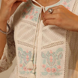 White Rachael Kurti with Keyhole Neck