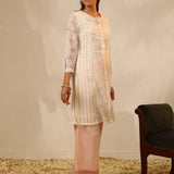 White Rachael Kurti with Keyhole Neck