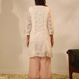 White Rachael Kurti with Keyhole Neck