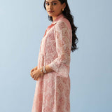 Pink Lace Collared Tunic for Women