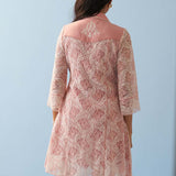 Pink Lace Collared Tunic for Women