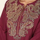 Pink Embroidered Chanderi Kurta Set