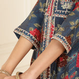 Midnight Blue Floral Printed Kurta Set