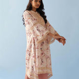 Yellow Floral Printed Loose Fit Kurta with Lace Inserts - Lakshita