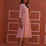 Pink Embroidered Flared Kurta - Lakshita