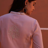 Pink Embroidered Flared Kurta - Lakshita