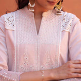 Dori Work Pink Long Kurta - Lakshita