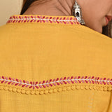 Mustard Cotton Multicolor Embroidered Kurta Set - Lakshita