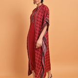 Maroon Printed Straight Kaftan - Lakshita