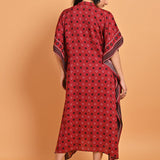 Maroon Printed Straight Kaftan - Lakshita