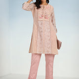 Peach Rachael Kurti with Keyhole Neck