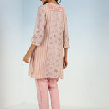 Peach Rachael Kurti with Keyhole Neck