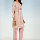 Peach Rachael Kurti with Keyhole Neck