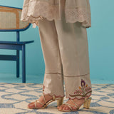 Beige Multi Color Floral Embroidered Kurta Set - Lakshita