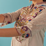 Beige Multi Color Floral Embroidered Kurta Set - Lakshita