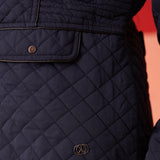 Navy Blue High-neck Quilted Jacket for Women