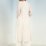 Ivory Embroidered A-line Kurta for Women